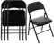 LeChamp 4pcs PU Folding Chair Indoor Strong Steel Frame Camping Chair Space Saving Desk Chair for Guest, Visitor & Conference Seat Black…