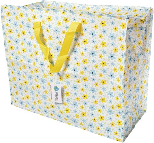 Happy Planet Giftshop Large Jumbo Storage Bag with Zip 58 x 47 x 30cm 80l (Summer Flowers) (Pack of 3)