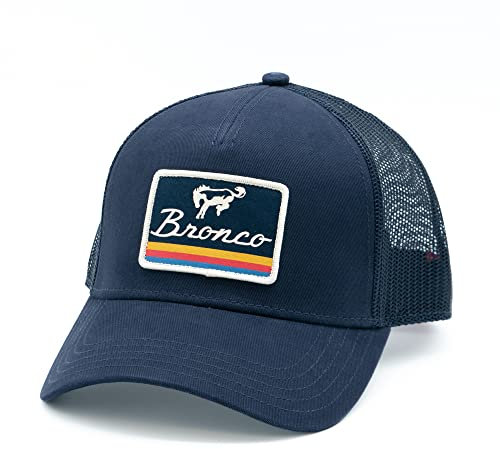 AMERICAN NEEDLE Offiziell lizenzierte Ford Bronco Valin verstellbare Trucker-Mütze, Marineblau, Einheitsgröße