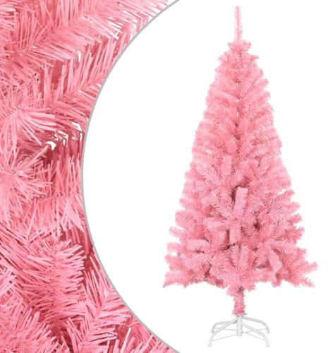 vidaXL Künstlicher Weihnachtsbaum mit Ständer Christbaum Tannenbaum Dekobaum Kunstbaum Weihnachten Dekoration Weihnachtsdeko Rosa 150cm PVC