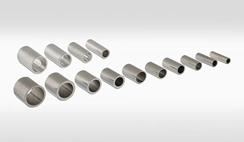 Distanzhülsen, Abstandshülsen | Set Länge 20 mm - Inhalt: 14 Hülsen (Länge 20 mm) aus Edelstahl oder Aluminium mit verschiedenen Durchmessern