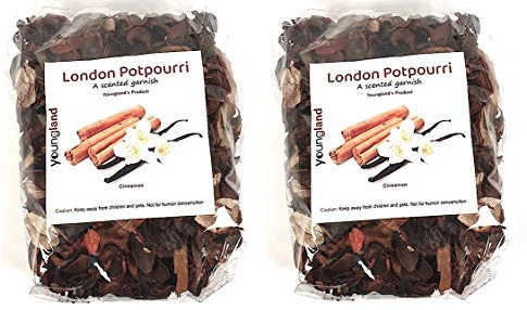 Youngland London Potpourri with flower and fragrance, Cinnamon flavour Set of 2 Bags