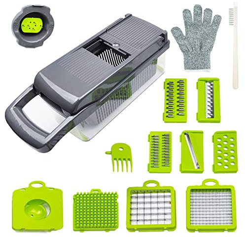 T-GOGO Pro Vegetable Chopper: 10-in-1 Mandoline Slicer, Onion Chopper, Egg Separator, Food Dicer With Container for Kitchen