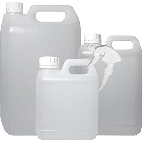 Elixir Gardens Food-Grade Clear Plastic Water Tanks/Liquid Storage Container Bottles (Fuel & Oil Jerry Cans) Optional Spray Head & Hose Attachment | 1-10 Litre Sizes | 1L x 1