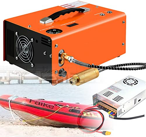 HNCXHX PCP Air Compressor, Portable 4500Psi/30Mpa, Built-in Adapter, Fan Cooling, Suitable for Paintball, Air Rifle, Mini Diving Bottle