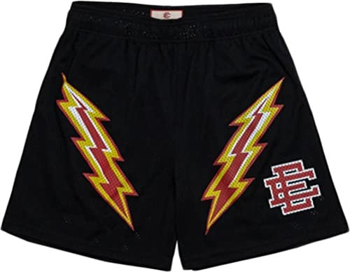 Short pour homme, EE Pantalon de survêtement en maille respirante, short d'entraînement décontracté tendance avec poches