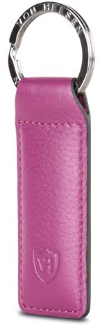 VON HEESEN® Schlüsselanhänger Leder mit Geschenkbox I Schlüssel Organizer Schlüsselband Schlüsselbund Schlüsselhalter I Geschenk für Damen & Herren (Pink)