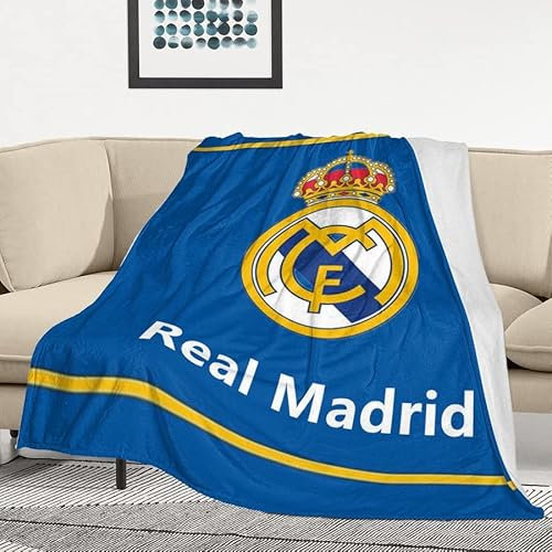 Acotobo Real Madrid Decke Weiche Flauschige Plüschdecke Flanell Fleecedecke TV-Decken/Sofadecke/Wohndecke/Mikrofaser Couchdecke/Samtdecke, 127 x 152 cm