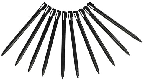 vhbw 10x Stylos de Saisie Compatible avec Nintendo DSi, DSi XL, DS Lite Console de Jeux - 9,2 cm, Noir