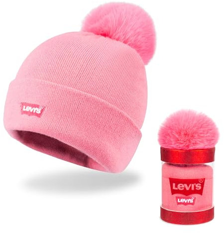 Levi's Damen Bündchen und Bommel Beanie-Mütze, Sherbert, Einheitsgröße