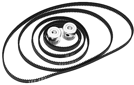 6 Stück 2GT-6 Zahnriemen Ersatzteile für 3D-Drucker Förderband, 110 mm 122 mm 158 mm 200 mm 300 mm 400 mm Gummi mit geschlossener Schnalle 6 mm Breite und Zahnriemenscheibe 20 Zähne 5 mm Bohrung