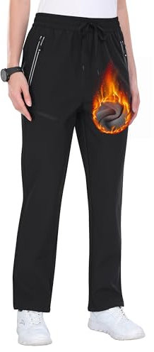 MoFiz Skihose Damen Wasserdicht Wanderhose Thermohose Outdoorhose Softshellhose Langlaufhose für Winter Tiefschwarz M