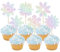 Gyufise 36Pcs Snowflake Cupcake Toppers Glitter Winter Frozen Cake Toppers Baby Shower Cake Decorations for Snowflake Christmas Kids Birthday Party Supplies Laser Silver