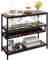 GIANTEX Tavolo Portabottiglie In Stile Industriale, Portabottiglie Vino, 4 File Di Portabicchieri e Ripiani Aperti, Mobile Da Pavimento, Per Cucina, Bistro, Bar, Marrone Rustico, 102 x 40 x 87 cm