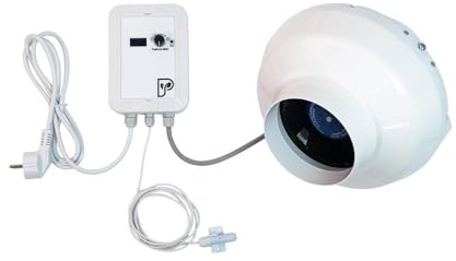 Plantalytix Air Vents - leiser intelligenter Abluftventilator EC Rohrventilator 150 mm für Growbox Growzelt - Stufenlos dimmbar, automatische Regelung