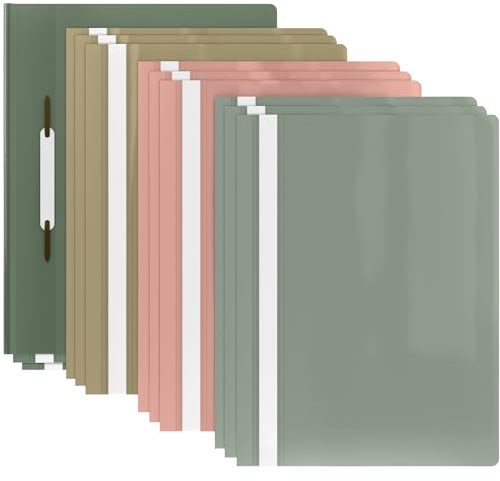 ACROPAQ - 12 x Schnellhefter A4 - Transparente Vorderseite und farbige Rückseite, Hefter A4 für bis zu 70 Seiten, Pastell-Mix, Professionelle und einfache Organisation - Plastik File Folder, Mappen