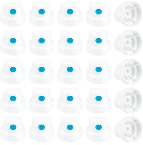 BENECREAT 30Pcs Spray Paint Caps, Deep Sky Blue Spray Paint Replacement Caps, Compatible PE Plastic Spray Nozzles for Graffiti Street Art, Aerosol Bottle