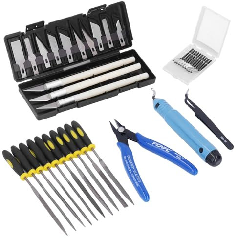 3D Printer Tool Kit, 3D Printing Accessories, 3D Printing Tools, 3D Printer Nozzle Cleaning Kit, 3D Printing Pliers Tweezers File Deburring Tool Trimming and Grinding Tool Set