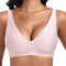 Jiuday Tiefer V Push Up BH ohne Bügel for Damen Bequemer BH für Große Brüste Starker Halt Seamless Soft Bra Bügelloser Gepolstert Nahtloser Glatter Bralette (Rosa,XL)