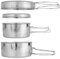 Camping Cookware Set Stainless Steel Camping Pots and Pan Portable Cooking Mess Set for Picnic 4 Pcs Pots, Pans and Griddles