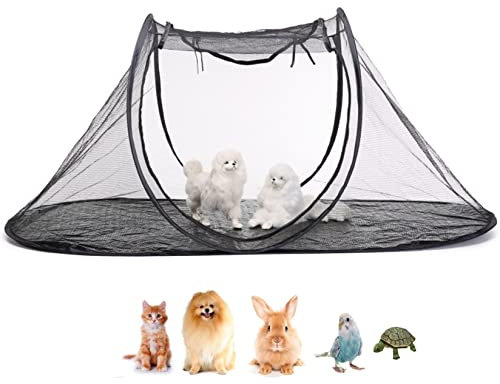 Liummrcy Katzengehäuse im Freien, Haustierzelt im Freien Zelt Zelt Outdable Garten Katzenzelt Mesh Hundecampingzelt für die Gartenterrasse im Sommer 120 x 63 x 50 cm
