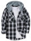 GEEK LIGHTING Men's Plaid Shirt Checked Shirts Mens Flannel Shirt Button Down Long Sleeve with Drawstring Casual Double Chest Pockets Classic Shirt Jacket M Black White
