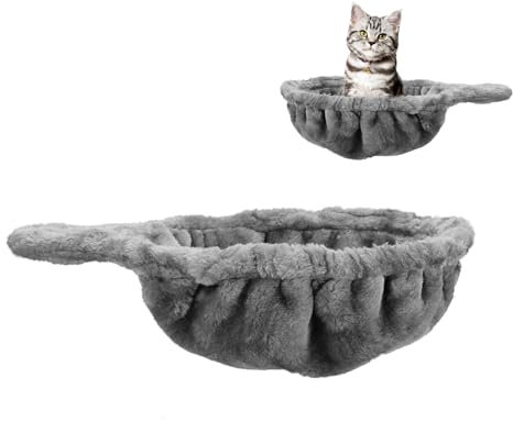 UXIETIN Cat Tree Hammock, Cozy Cat Hammock for Large Cats, Deep Basket, Add On Attachment, Replacement, Extra Large (12.4, Grey)