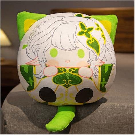 Genshin Plüsch, Kawaii Anime Figur Schlüsselanhänger Puppe Weicher Impact Entzückendes Plüsch Wurfkissen for Gamer Fans Geschenke(Nahida,12cm Keychain)