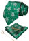 JEMYGINS Herren Weihnachts Krawatte Muster Woven Party Krawatte & Einstecktuch Set Grün Schneeflocke