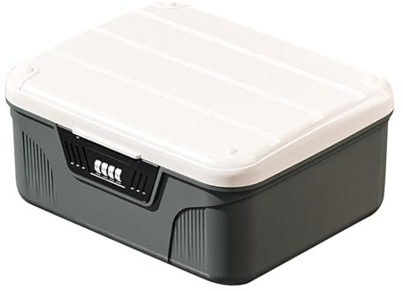 ACESOME Lockable Medicine Box, Medicine Lock Box, Child-Resistant Combination Lock Box with Partition, Lockable Container for Refrigerator Food Safe Locking Box Tablet Phone (Gray, 26x22x12 cm)