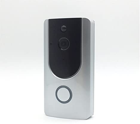QZCX Wireless Video Doorbell, Smart Home Video Doorbell Wireless 720P HD Ring Doorbell Camera 1.0 MP Night Vision Two-way Audio Phone APP Remote PIR Alarm(Bianco)
