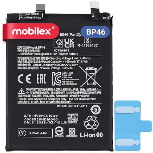 MOBILEX® Batterie interne de rechange pour Xiaomi 12 / 12S / 12X (BP46) 4 500 mAh - OEM | Capacité d'origine