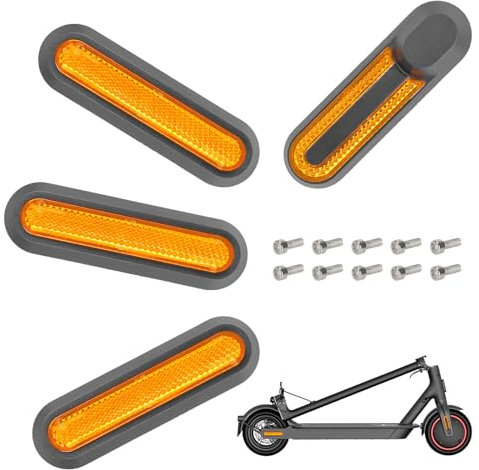 4 Stück E Scooter Zubehör,E Scooter Ersatzteile,Electric Roller Essential Teile,Seitendekorative Abdeckung Mit Reflektierenden Streifen Auf Beiden Seiten,für Xiaomi E Roller M365 /Pro/Pro 2 Scooter