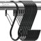 16 Pezzi Ganci a Forma di S con Sistema Anticaduta, Ganci a S Pesanti in Metallo Resistente, Ganci a Forma di S Multifunzionale per Cucina Camera da Letto Bagno Giardino Ufficio (nero)