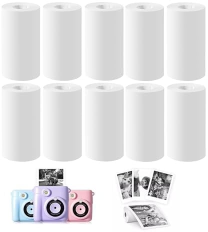 10 Roll Thermal Paper for Kids Instant Printer Camera, Portable Mini Thermal Printing Paper 57mm X 28mm X 7m, Kids Camera Paper Roll, Photo Printer Paper