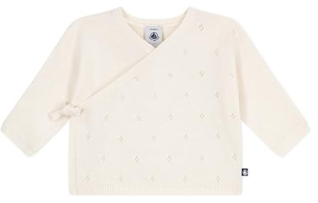 Petit Bateau Brassière bébé Cache-cœur ajourée en Tricot Laine et Coton