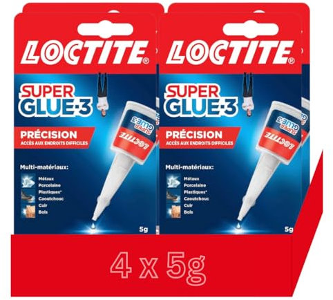 Super Glue 3 Präzision 5g – Sekundenkleber für alle Materialien – Starker Kleber für präzise Reparaturen – Transparenter, schnell trocknender Blitzkleber (4 x 5g)