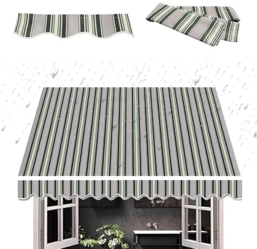 IMUNKT Einziehbare Markisenstoff Balkon Markisenbespannung wasserdichte Polyester Markisentuch 2/2.5/3/4/5/6m Klemmmarkise-Ersatzstoff Sonnenschutz(10x6.5ft/300x200cm)