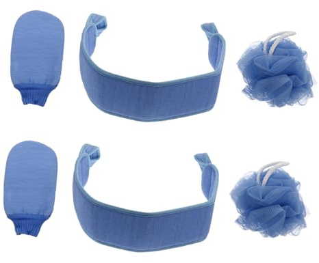 Duschrückenschrubber 2 Stück Pe Blau für Badezimmer Massage