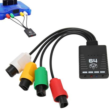 Ouitble Konsolenkonverter für N64 Konsole Kabelloser Bluetooth Griffkonverter, Unterstützung 4 Bluetooth Griffe Gamecontroller Adapter für PS3/4/5 SwitchPro Controller