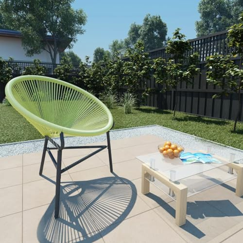 Yunovire Acapulco-Gartenstuhl, Poly Rattan Grün, 69x66x87 cm, moderner Outdoor-Stuhl für Balkon, Terrasse, Gartenmöbel, Bequeme Sitzgelegenheit
