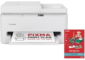 Canon PIXMA TS7550I - WLAN-Multifunktionsdrucker mit ADF, Papierkassette und Frontbedienung | Kabelloses Drucken vom Smartphone leicht gemacht - Enthält MP-101 A4-Fotopapier, 5 Blatt