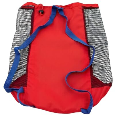 ZEBKEL Bolsa de Almacenamiento Accesorios Playa, Mochila Malla para Juguetes de Arena, Accesorios de Playa & Baño, Rojo