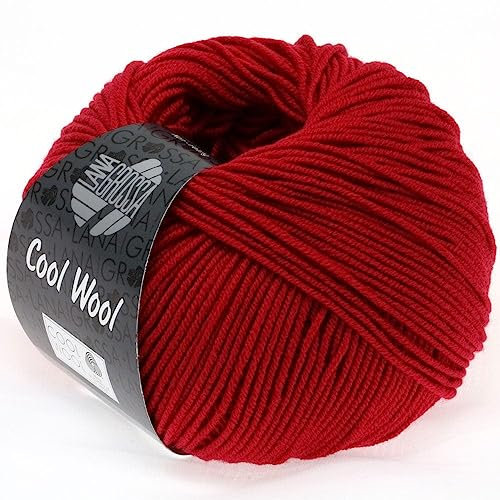 LANA GROSSA Cool Wool Uni | Extrafeine Merinowolle waschmaschinenfest und filzfrei | Handstrickgarn aus 100% Schurwolle (Merino extrafein) | 50g Wolle zum Stricken & Häkeln | 160m Garn FB 437