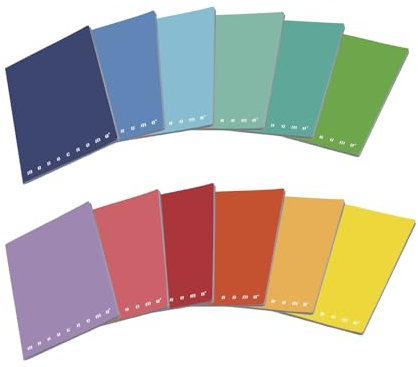 Pigna Quaderni A5 Monocromo, interno 5M, quadretto 5 mm., carta 80 gr., Copertine Assortite, Formato A5 15x21 cm, 10