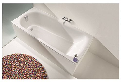 Eurowa Badewanne 160 x 70 cm, Weiß ohne Bohren ohne Fuß