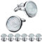 HAWSON Fashion Mother-of-Pearl Tuxedo Shirt Button and Cufflink Set, Specially Designed for Wedding Business