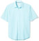 Amazon Essentials Men's Regular-Fit Short-Sleeve Poplin Shirt, Aqua Blue Gingham, L