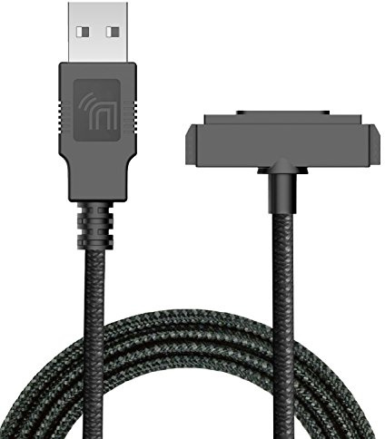 Nakedcellphone Charger for Sonim XP5/XP6/XP7, Brand Black [Rugged Braided] USB Charge/Sync Cable Cord [with Magnetic Contacts] for XP5700, XP6700, XP7700 Phones | with Magnetic Contacts, Rugged Braided, for XP5700, XP6700, XP7700 Phones