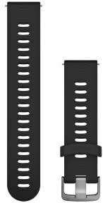 Garmin Schnellwechsel-Armband, 20mm, Silikon, Schwarz, passend für venu Serie (außer S-Modelle), Forerunner 55/245/645, Approach S12/S40/S42, vivoactive 3/4, vivomove 3, viviomove HR, vivomove Luxe, vivomove Style, D2 Air/Air X15